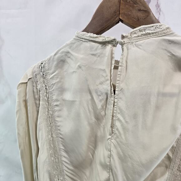 & Other Stories Shirt Womens 2 XS Beige Peasant Blouse Paris Renaissance - Picture 6 of 13